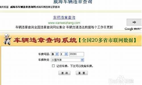 山东省车辆违章查询系统_山东省车辆违章查