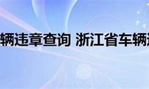 浙江省车辆违章查询系统_浙江省车辆违章查